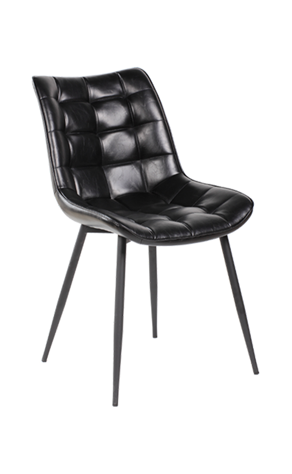 Chaise de salle à manger rétro noire premium 1124 PU