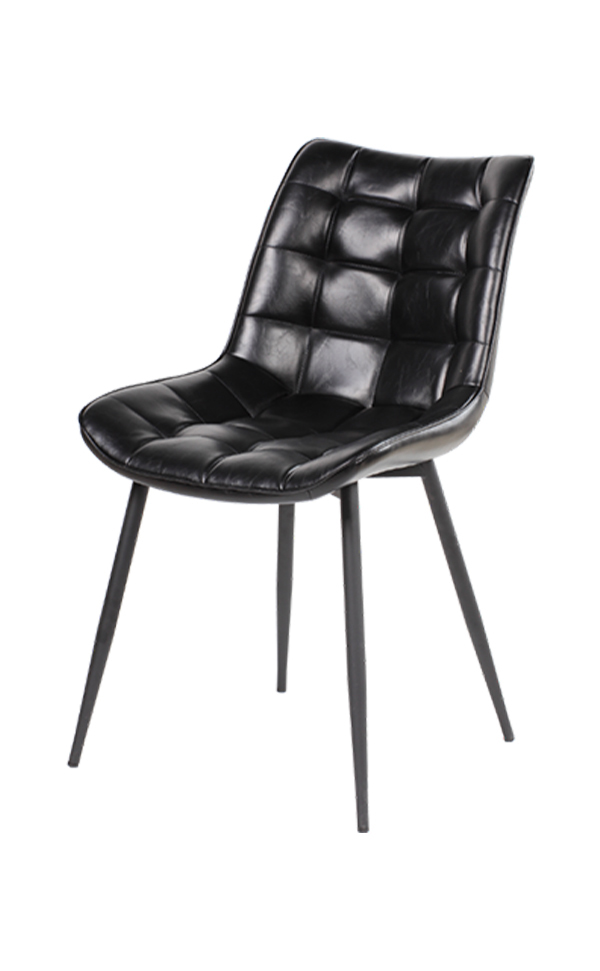 Chaise de salle à manger rétro noire premium 1124 PU